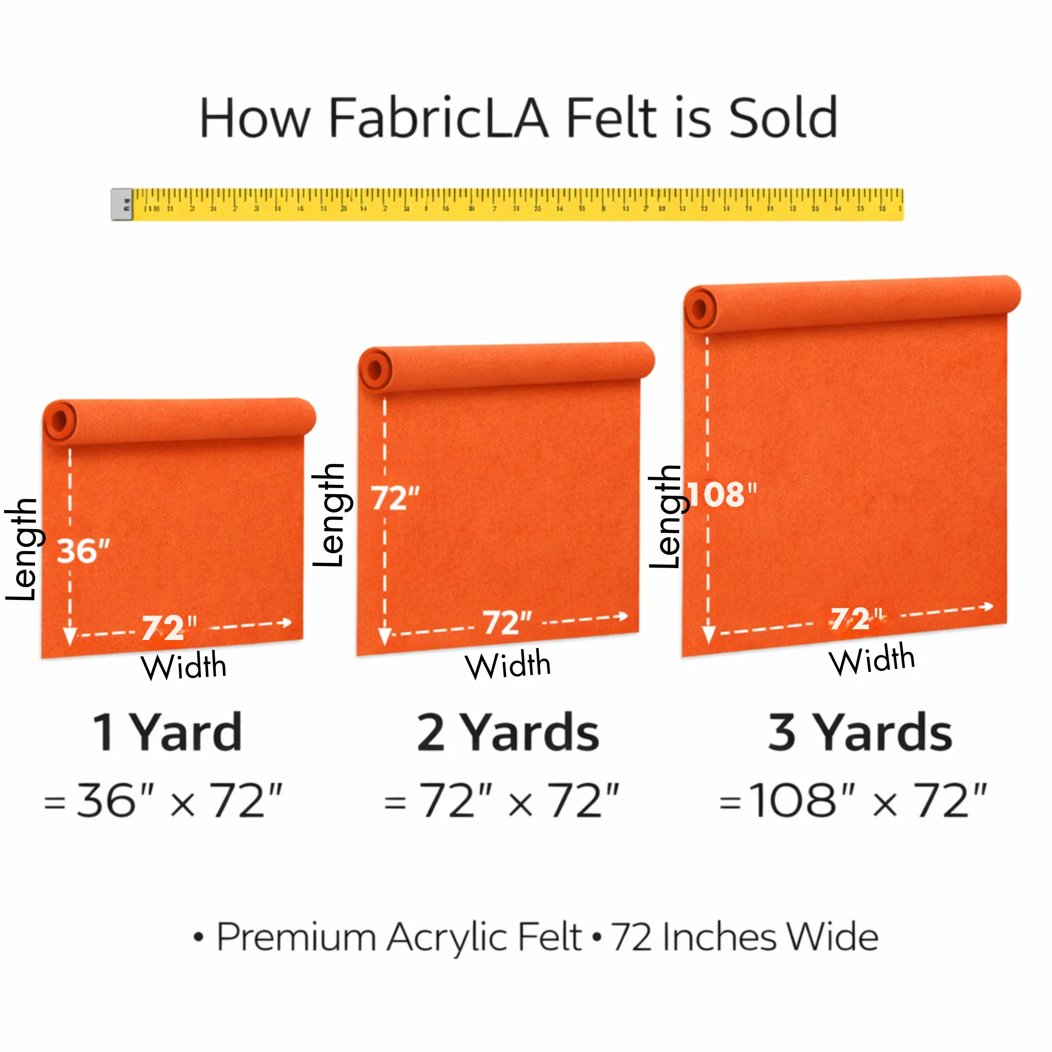 Acrylic Felt Fabric 1.6mm – Golden Yellow 72" Wide, 160 GSM | By Yard - Image 4