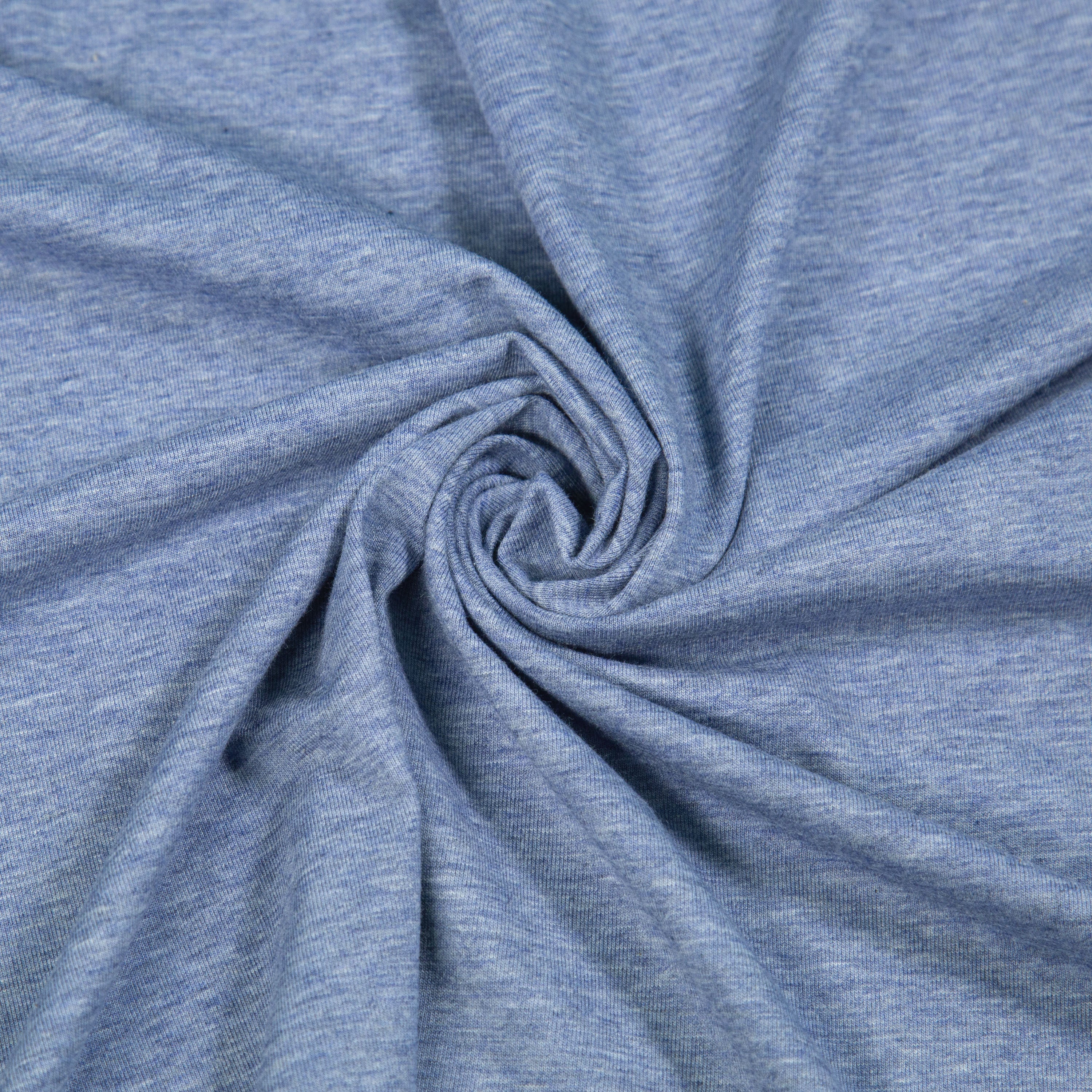 Cotton Spandex Jersey Knit Fabric – 10 oz 4-Way Stretch | Lt. Denim