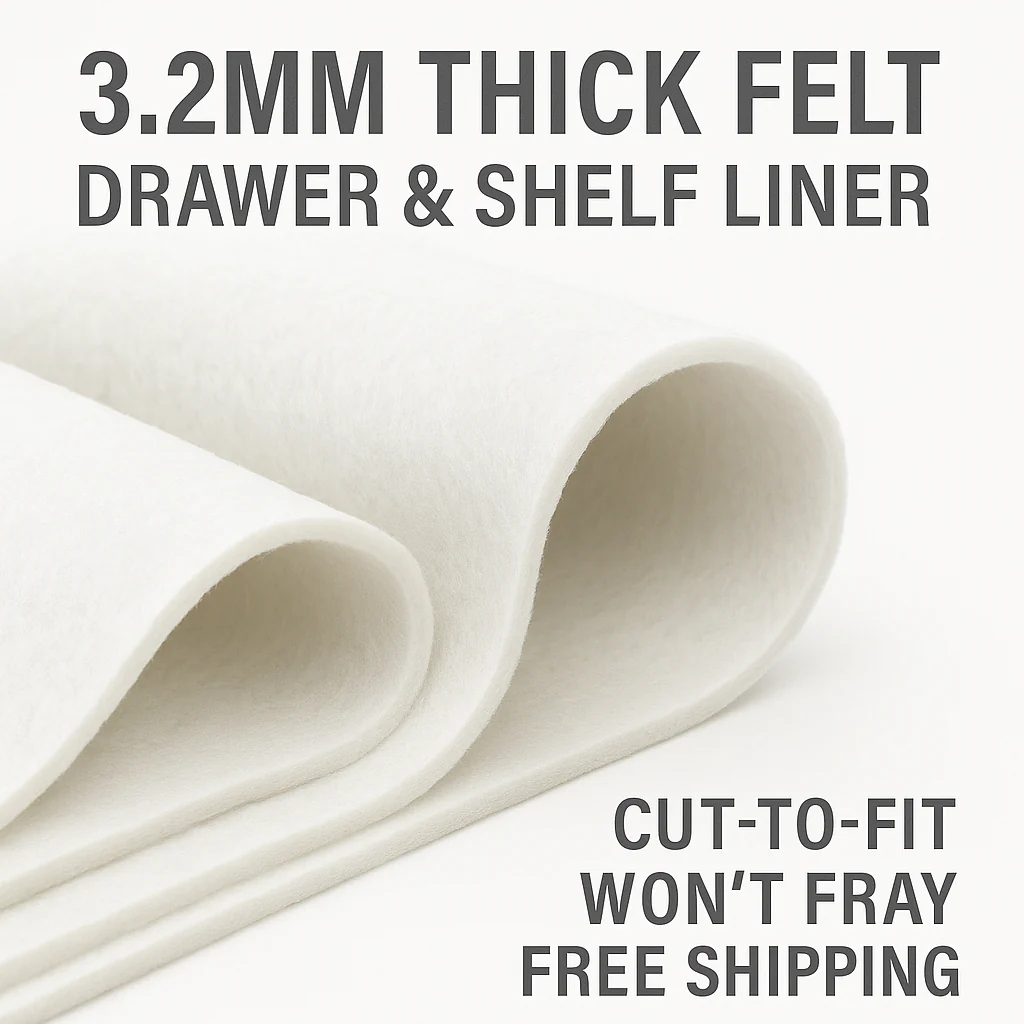 Drawer Protection Felt Liners 6-Pack 3.2mm Cut-to-Fit Shelf