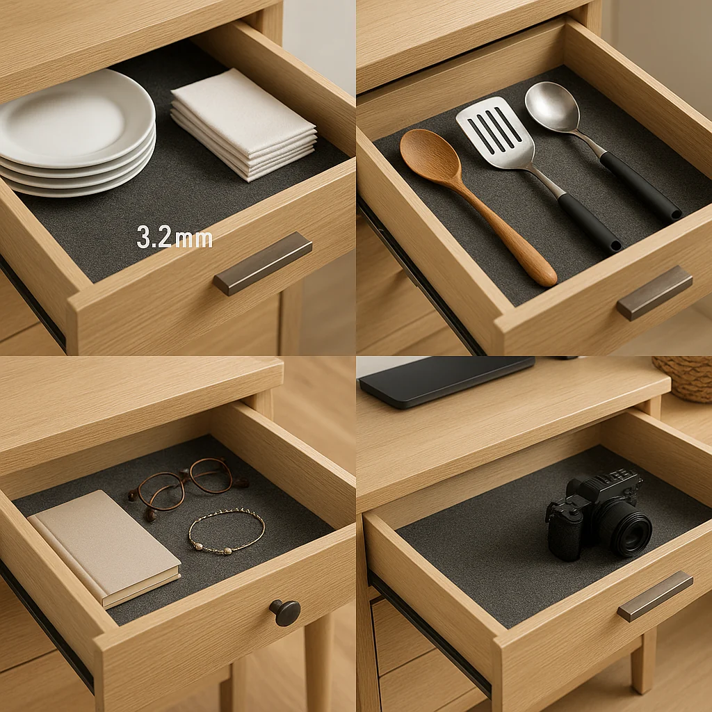 Felt Drawer & Shelf Liners – 3.2mm Thick Surface Protection