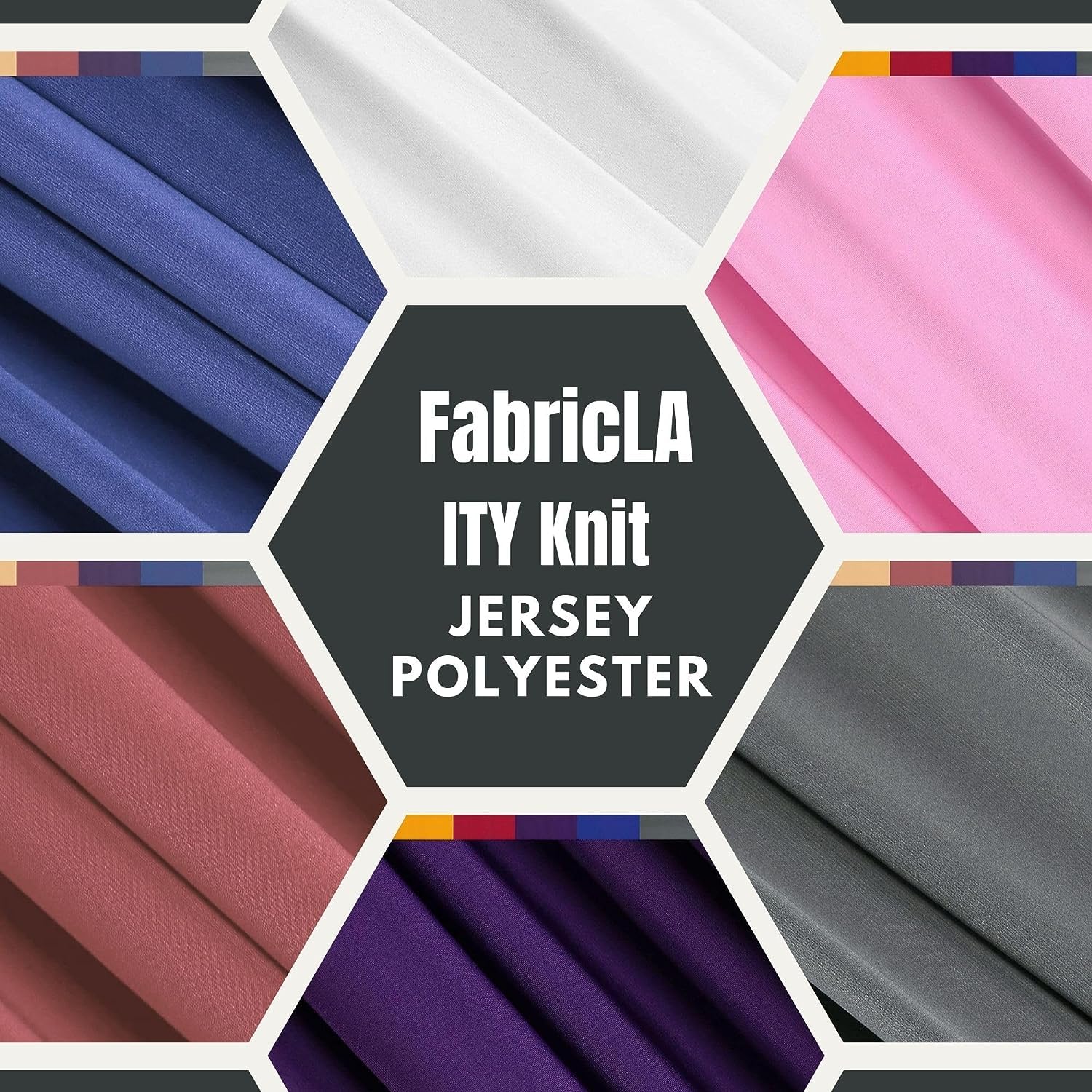 ITY Polyester Spandex Fabric | Navy - Image 3