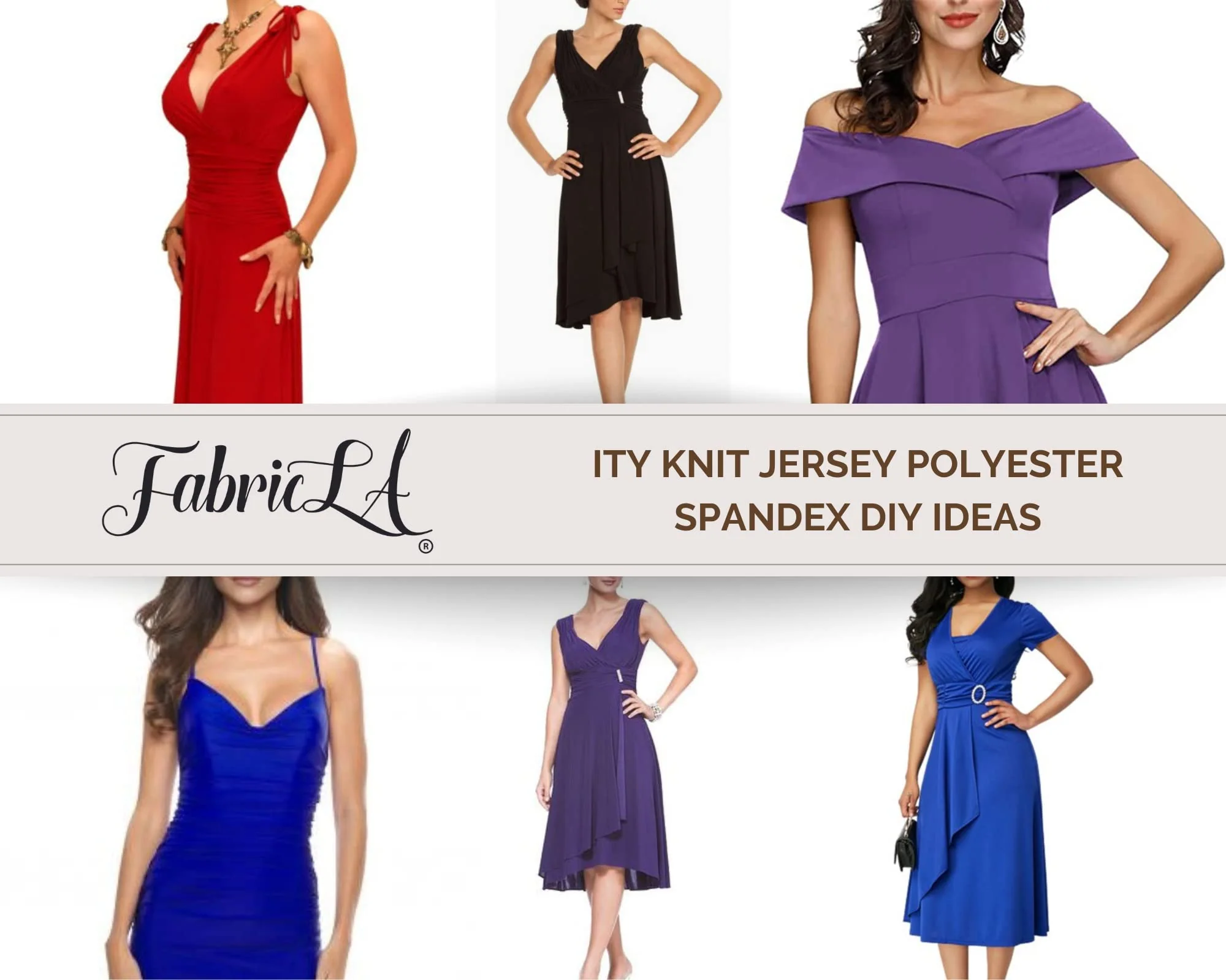 ITY Polyester Spandex Knit Fabric | Red - Image 5