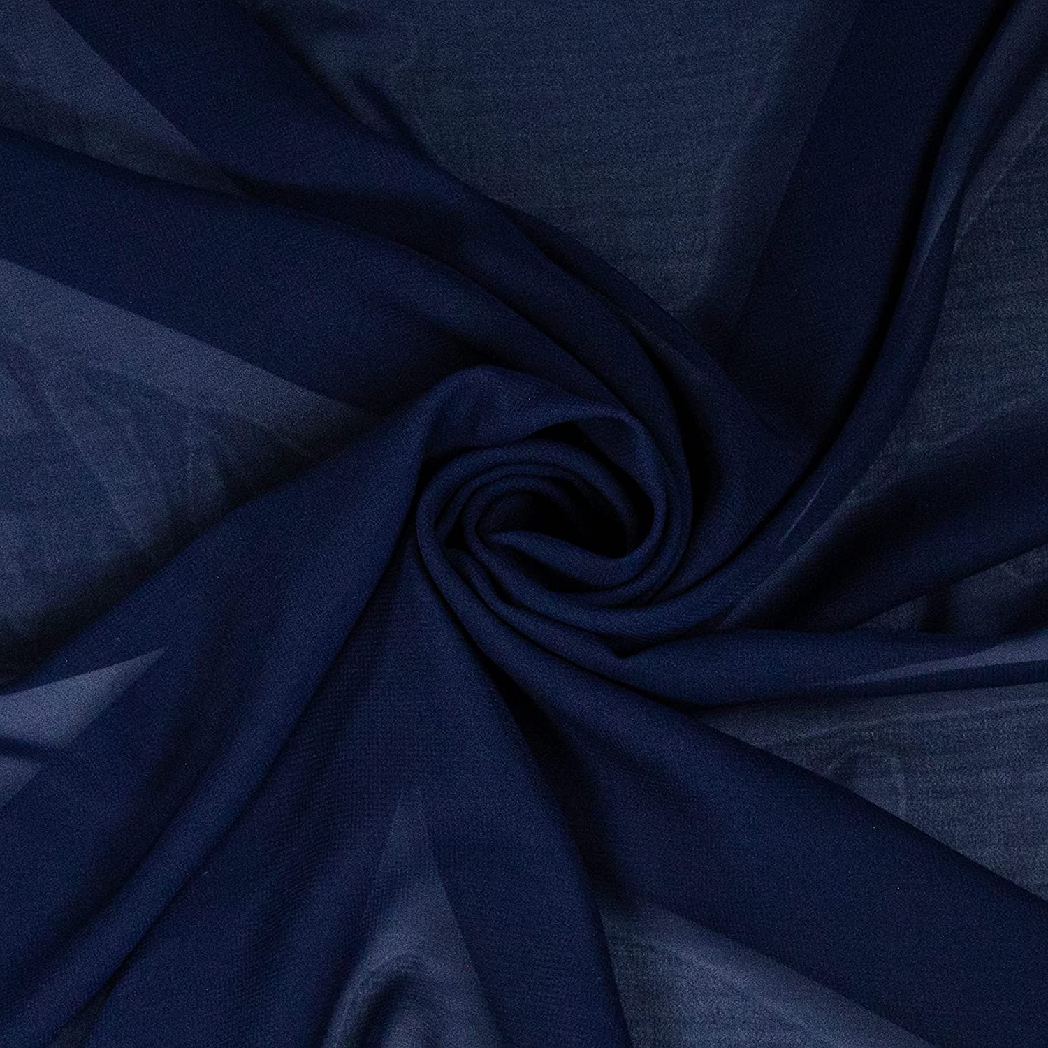 Navy Dark Chiffon Fabric by the Yard – 60" Soft Lightweight Polyester