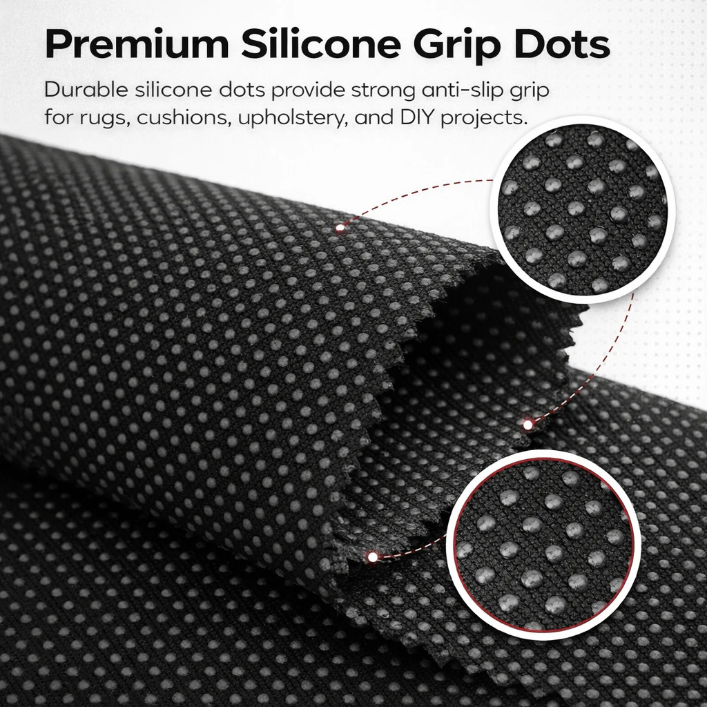 Non Slip Fabric Silicone Dot 60" Wide 130 GSM Polyester - Image 5