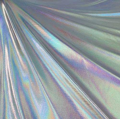 Nylon Spandex Fabric – 4-Way Stretch | Silver Iridescent