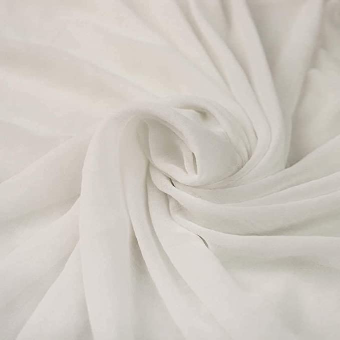 Off White Chiffon Fabric – Lightweight, Soft 100% Polyester, 60” Yard