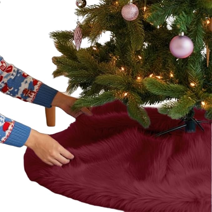 Premium Faux Fur Christmas Tree Skirt – 36 Inch Holiday Decor - Image 10