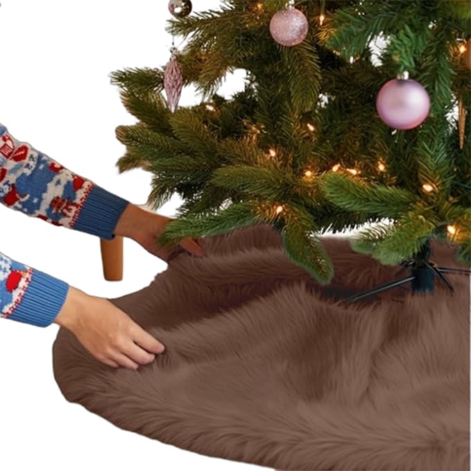 Premium Faux Fur Christmas Tree Skirt – 36 Inch Holiday Decor - Image 20