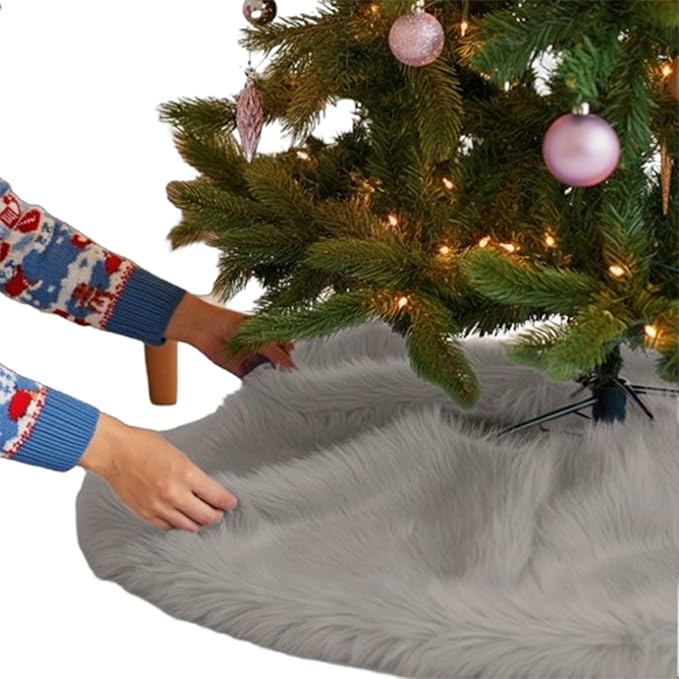 Premium Faux Fur Christmas Tree Skirt - 48 Inch | Luxurious Decoration - Image 27