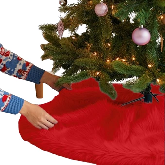 Premium Faux Fur Christmas Tree Skirt - 48 Inch | Luxurious Decoration - Image 29