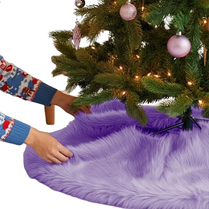 Premium Faux Fur Christmas Tree Skirt - 60 Inch | Luxurious Decoration - Image 17