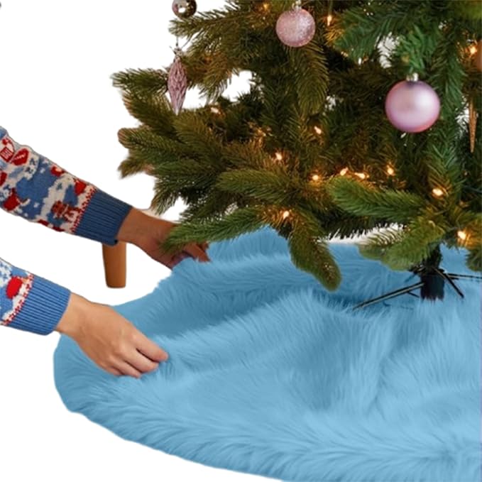 Premium Faux Fur Christmas Tree Skirt - 60 Inch | Luxurious Decoration - Image 3