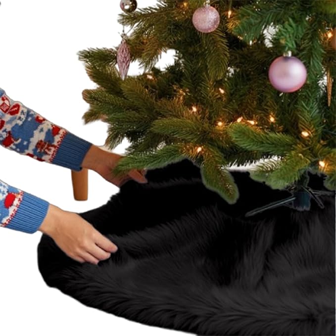 Premium Faux Fur Christmas Tree Skirt - 60 Inch | Luxurious Decoration - Image 6