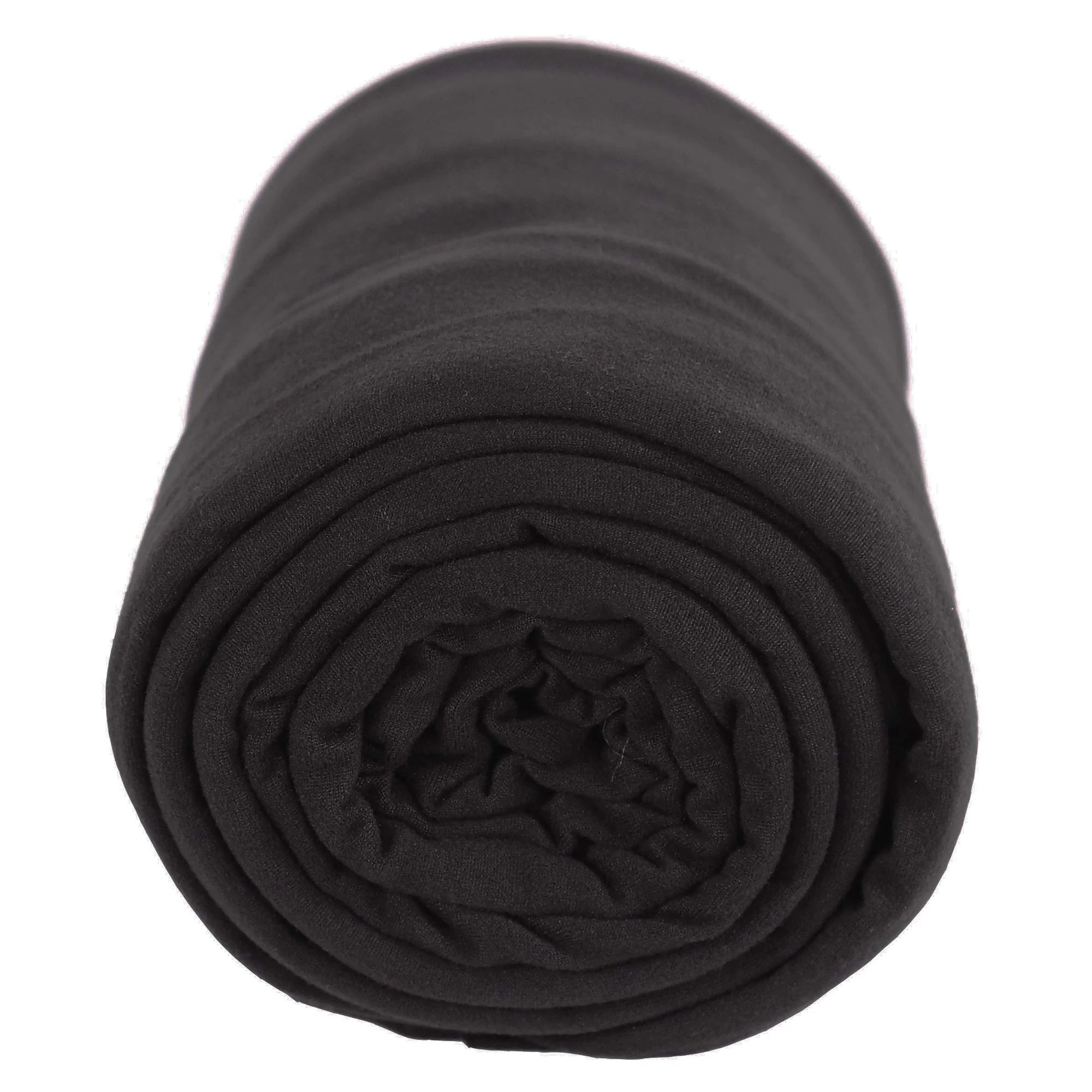 DTY Double Brushed Poly Spandex Knit Fabric – Black - Image 3