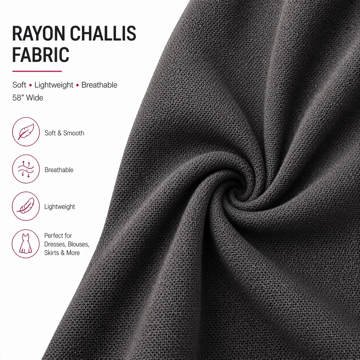 Rayon Challis Fabric by the Yard – Lightweight, Soft & Flowy - Image 12
