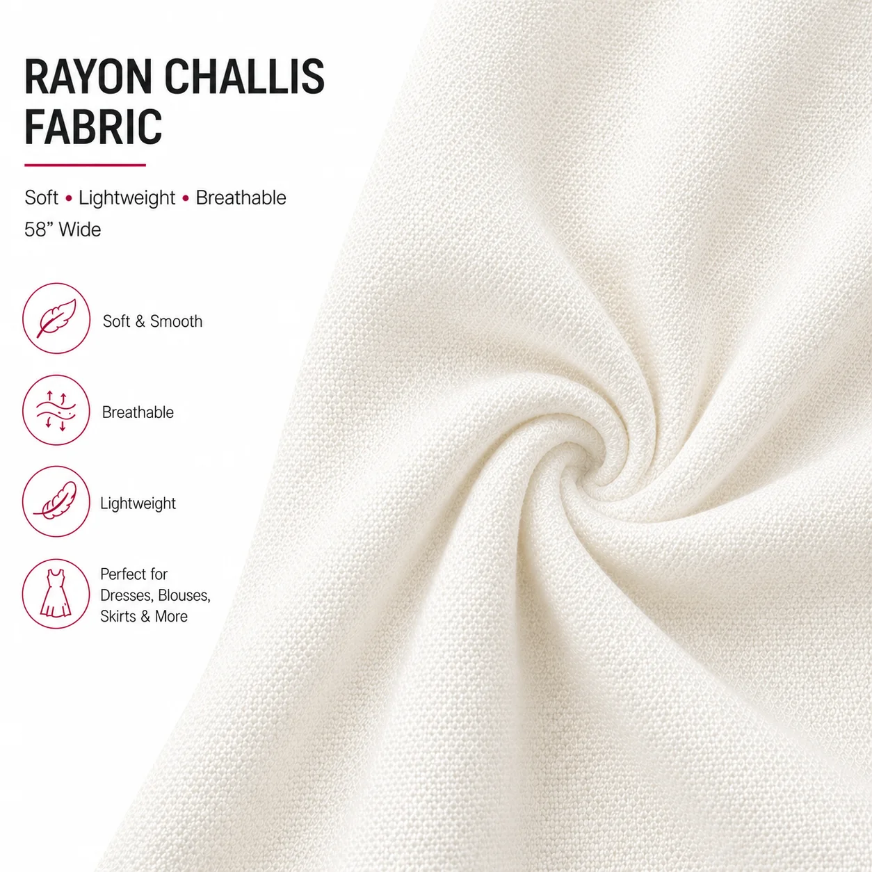 Rayon Challis Fabric by the Yard – Lightweight, Soft & Flowy - Image 14