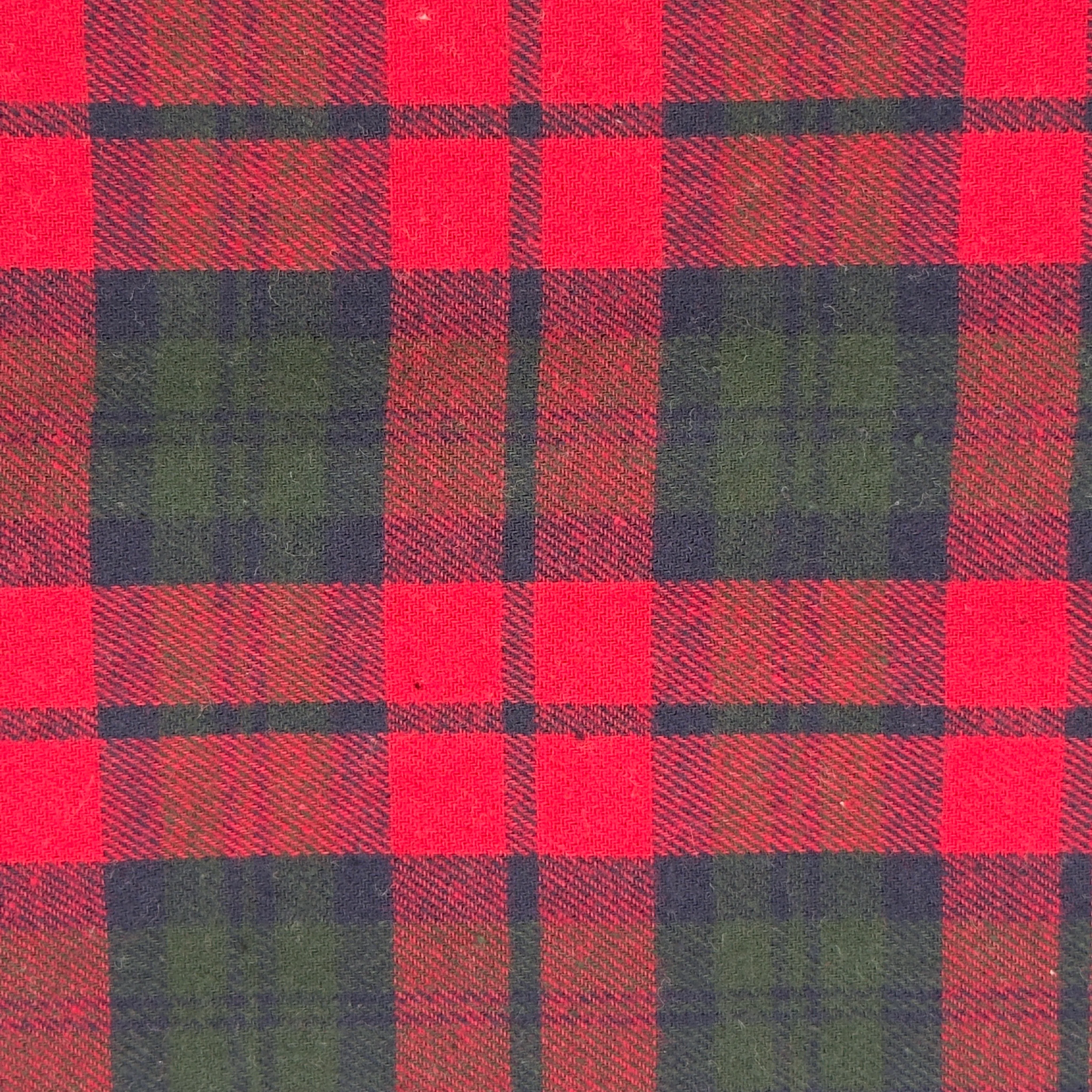 Woodsman Scarlet Plaid Flannel Fabric – 100% Cotton, 5oz, 60" Wide
